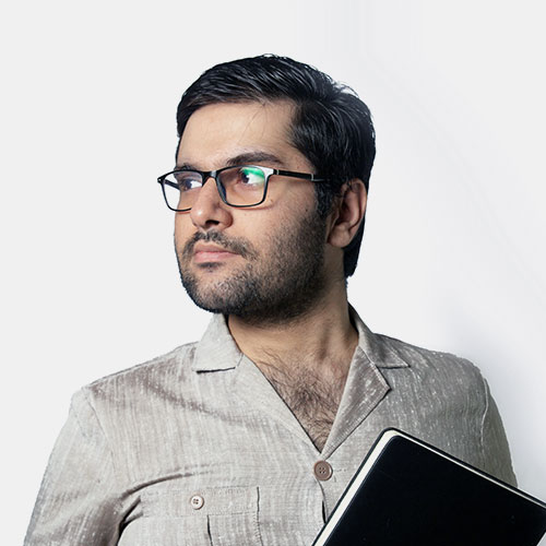 A temporary sample portrait of a person holding a notebook; this is not JoeyDDong.